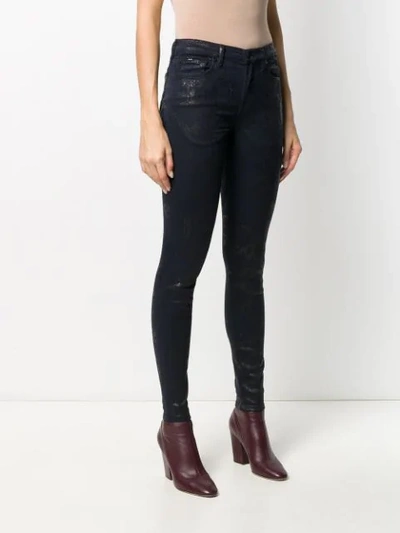 Shop 7 For All Mankind Snake Print Skinny Trousers In Blue