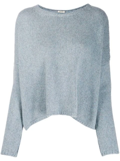 Shop Apuntob Round Neck Plain Jumper In Azzurro