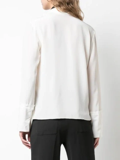 Shop Arias Tie-neck Blouse In White