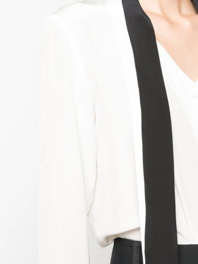 Shop Arias Tie-neck Blouse In White