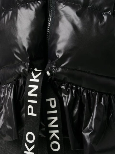 Shop Pinko Cropped Padded Jacket In Black