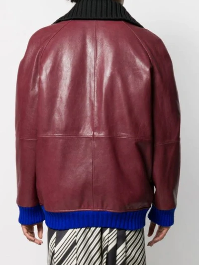 Shop Plan C Reversible Contrast-trimmed Jacket In Red