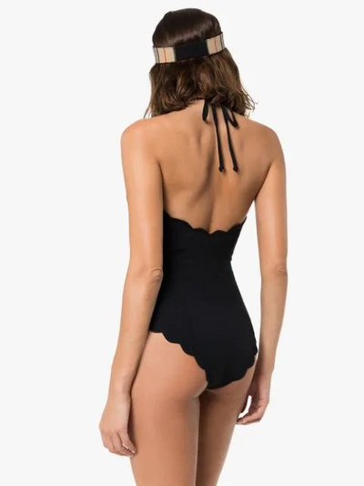 Shop Marysia Broadway Lace-up Halterneck Swimsuit In Black