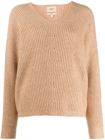 Shop Bellerose V-neck Knitted Jumper In Brown