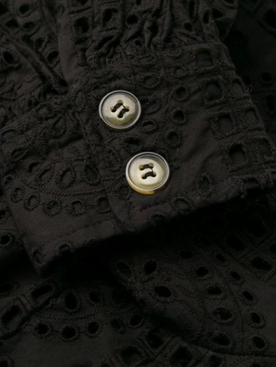 Shop Ganni Tie Neckline Blouse In Black
