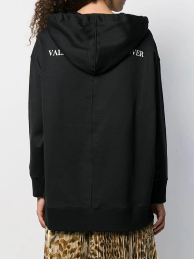 Shop Valentino X Undercover Lovers Print Hooded Sweatshirt In Black