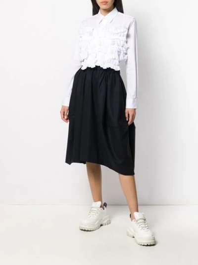 Shop Comme Des Garçons Comme Des Garçons Ruffle Trim Shirt In White