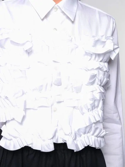 Shop Comme Des Garçons Comme Des Garçons Ruffle Trim Shirt In White