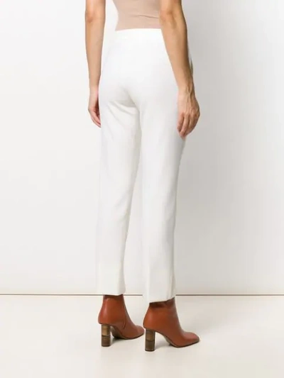 Shop Max Mara Slit Tapered Trousers In Neutrals