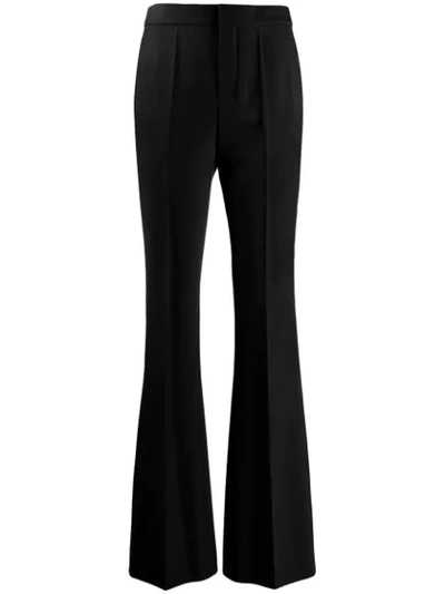 Shop Chloé High-rise Flared Trousers In 001 Black