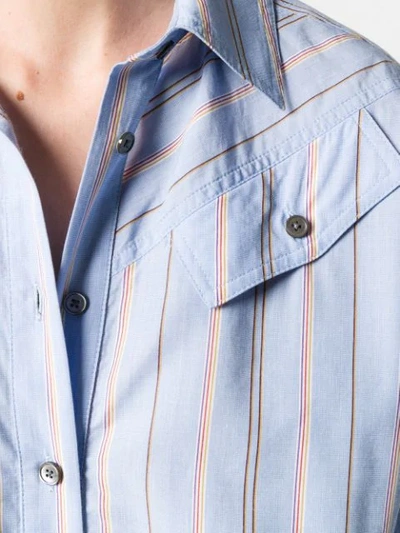 Shop Derek Lam 10 Crosby Tie-waist Shirt Dress In Blue