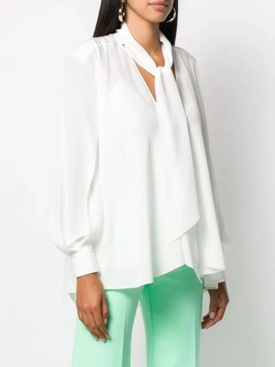 Shop Givenchy Pussycat Bow Long-sleeved Blouse In White