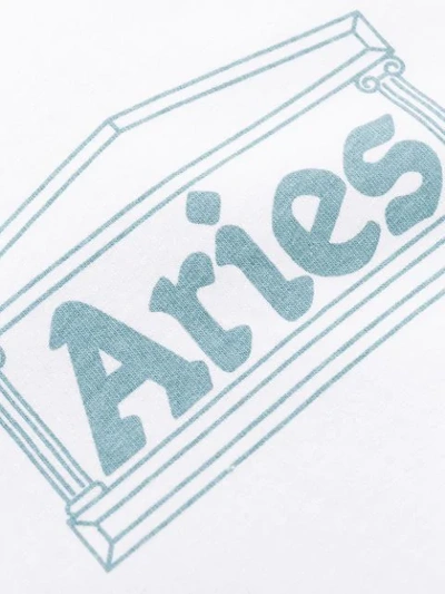 Shop Aries Printed Logo T-shirt In White