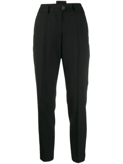 Shop Isabel Benenato High Waisted Tapered Trousers In Black