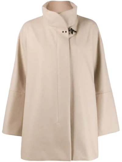 Shop Fay Oversized High-neck Coat In Neutrals