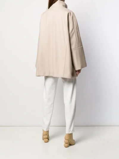 Shop Fay Oversized High-neck Coat In Neutrals