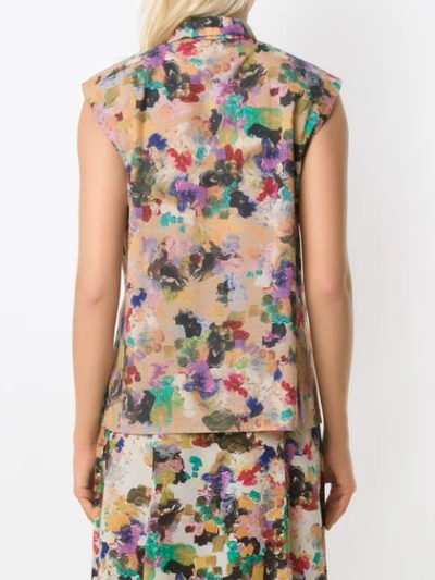Shop Andrea Marques Structured Shoulders Printed Shirt In Multicolour