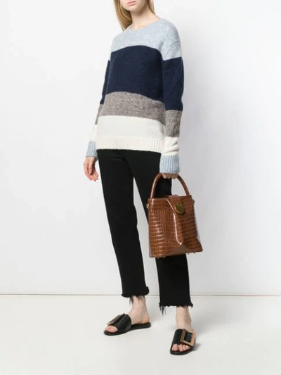 Shop Allude Block Color Sweater In Blue