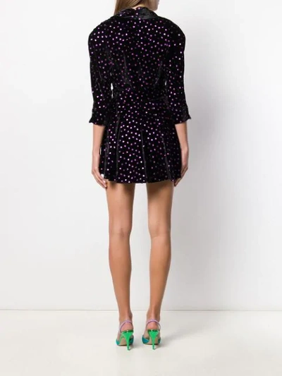 Shop Attico Heart Print Mini Dress In Black