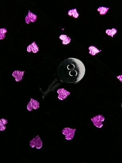 Shop Attico Heart Print Mini Dress In Black