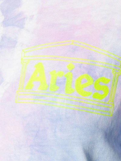 Shop Aries Tie-dye Print T-shirt In Purple
