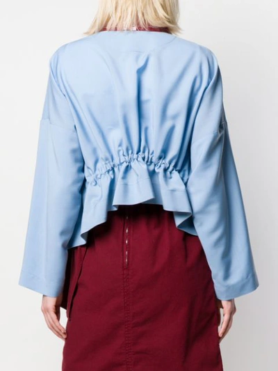 Shop N°21 Nº21 Transparent Contrast Collar Shirt Jacket - Blue