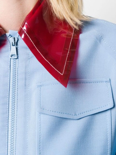 Shop N°21 Nº21 Transparent Contrast Collar Shirt Jacket - Blue
