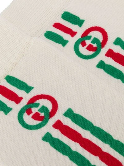 Shop Gucci Interlocking G Striped Socks In White