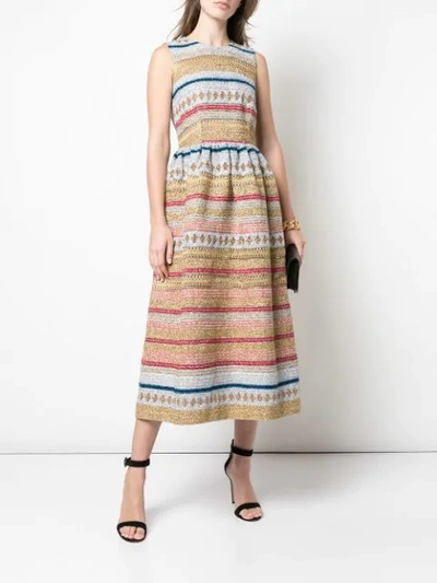 Shop Molly Goddard Striped Midi Dress In Multi