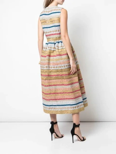 Shop Molly Goddard Striped Midi Dress In Multi