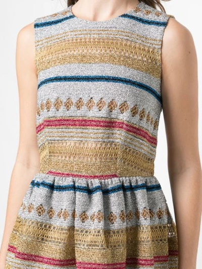 Shop Molly Goddard Striped Midi Dress In Multi