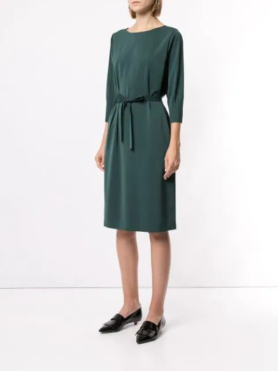 Shop Anteprima Belted Midi Dress In Verde Militare 073