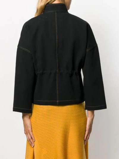 Shop Song For The Mute Contrast-stitch Drawstring Jacket In Black