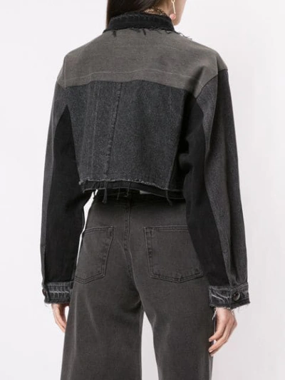 Shop Kseniaschnaider Cropped Denim Jacket In Grey