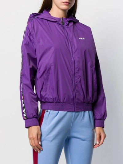 Shop Fila Logo Tape Sport Jacket In Purple