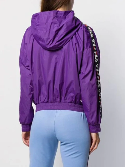 Shop Fila Logo Tape Sport Jacket In Purple