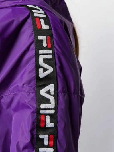 Shop Fila Logo Tape Sport Jacket In Purple