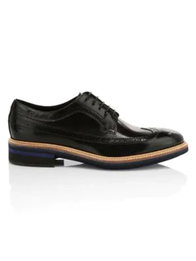 Shop Paul Smith Chase Patent Leather Oxford Shoes In Black