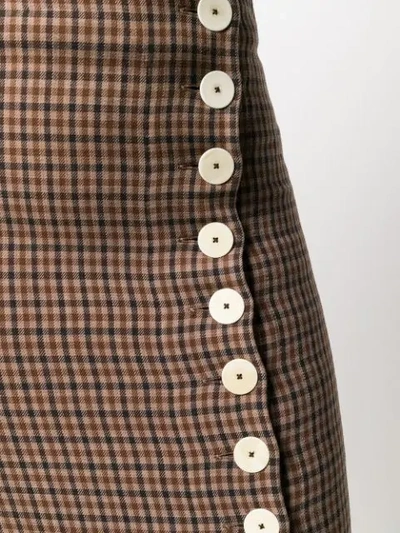 Shop A.w.a.k.e. Buttoned Maxi Skirt In Beige/brown