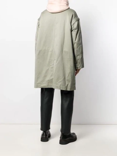 Shop Yves Salomon Hooded Parka Coat In Green