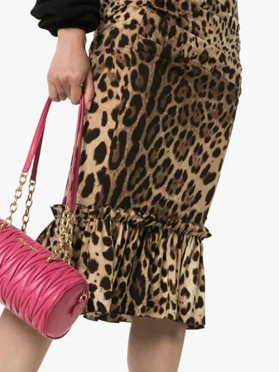 Shop Dolce & Gabbana Leopard-print Ruffle Skirt In Brown