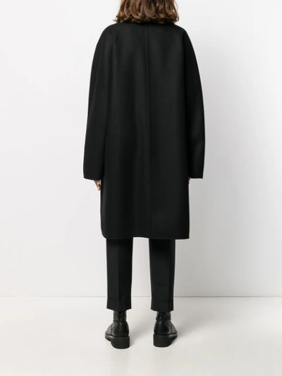 Shop Ann Demeulemeester Mantel Mit Oversized-taschen In Black