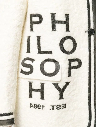 Shop Philosophy Di Lorenzo Serafini Logo Print Coat In White