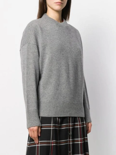 Shop Moncler Knitted Jumper In 灰色