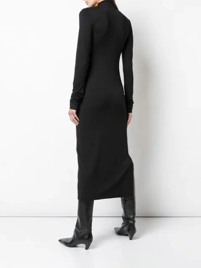 Shop Marina Moscone Two-tone Long Dress In Black