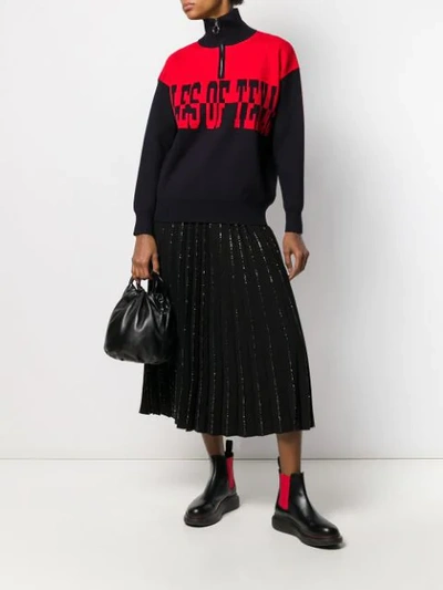Shop Sandro Pleated Midi Skirt In Black