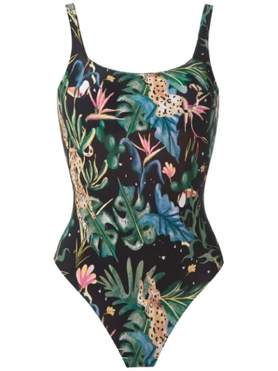 Shop Lygia & Nanny Hapuna Printed One-piece In Black