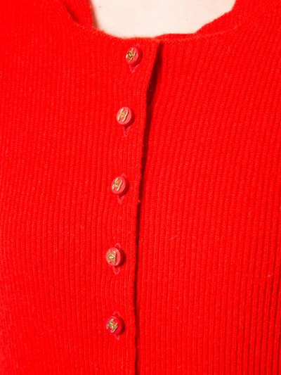 Pre-owned Chanel 1996 Two-piece Cardigan Set In Red