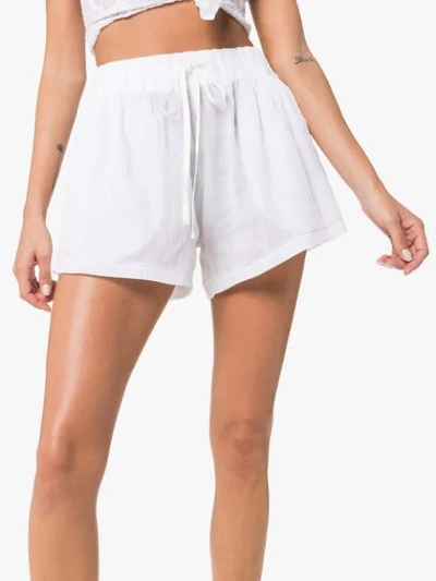 Shop Ambra Maddalena Bobby Drawstring Shorts In White