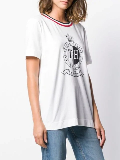 Shop Tommy Hilfiger Printed Logo T-shirt In White